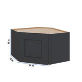 Modernform Cabinet Onyx Black Shaker 24" W X 15" H X 12" D Diagonal Corner Wall Cabinet