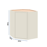 Modernform Cabinet Slim Dove White 24" W X 30" H X 12" D Wall Diagonal Corner Cabinet