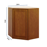 J&K Mocha Glazed K10 Wall Diagonal Cabinet - 24" W x 30" H