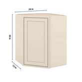 J&K Pearl Glazed H9 Wall Diagonal Cabinet - 24" W x 30" H