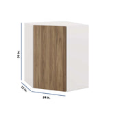 Modernform Cabinet Walnut 24" W X 30" H X 12" D Wall Diagonal Corner Cabinet