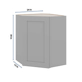 J&K Castle Grey S5 Wall Diagonal Cabinet - 24" W x 30" H
