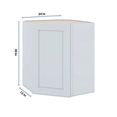 J&K White Shaker S8 Wall Diagonal Cabinet - 24" W x 30" H