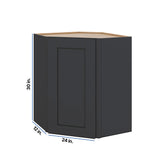 Modernform Cabinet Onyx Black Shaker 24" W X 30" H X 12" D Wall Diagonal Corner Cabinet