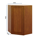 J&K Mocha Glazed K10 Wall Diagonal Cabinet - 24" W x 36" H