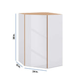 Modernform Cabinet Gloss White 24" W X 36" H X 12" D Wall Diagonal Corner Cabinet