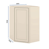 J&K Pearl Glazed H9 Wall Diagonal Cabinet - 24" W x 36" H