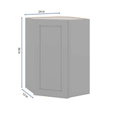 J&K Castle Grey S5 Wall Diagonal Cabinet - 24" W x 36" H