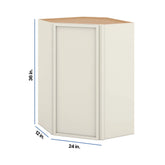 Modernform Cabinet Slim Dove White 24" W X 36" H X 12" D Wall Diagonal Corner Cabinet