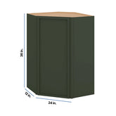 Modernform Cabinet Slim Sage Green 24" W X 36" H X 12" D Wall Diagonal Corner Cabinet
