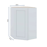 J&K White Shaker S8 Wall Diagonal Cabinet - 24" W x 36" H