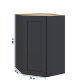 Modernform Cabinet Onyx Black Shaker 24" W X 36" H X 12" D Wall Diagonal Corner Cabinet