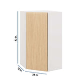 Modernform Cabinet Natural Oak 24" W X 42" H X 12" D Wall Diagonal Corner Cabinet