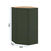 Modernform Cabinet Slim Sage Green 24" W X 42" H X 12" D Wall Diagonal Corner Cabinet