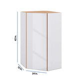 Modernform Cabinet Gloss White 24" W X 42" H X 12" D Wall Diagonal Corner Cabinet