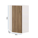Modernform Cabinet Walnut 24" W X 42" H X 12" D Wall Diagonal Corner Cabinet