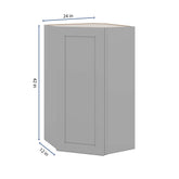 J&K Castle Grey S5 Wall Diagonal Cabinet - 24" W x 42" H
