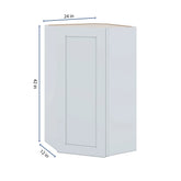 J&K White Shaker S8 Wall Diagonal Cabinet - 24" W x 42" H