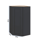 Modernform Cabinet Onyx Black Shaker 24" W X 42" H X 12" D Wall Diagonal Corner Cabinet