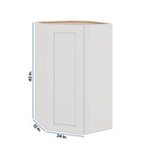 Modernform Cabinet White Shaker 24" W X 42" H X 12" D Wall Diagonal Corner Cabinet