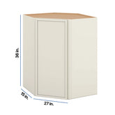 Modernform Cabinet Slim Dove White 27" W X 36" H X 15" D Wall Diagonal Corner Cabinet