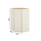Modernform Cabinet Slim Dove White 27" W X 42" H X 15" D Wall Diagonal Corner Cabinet