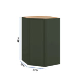 Modernform Cabinet Slim Sage Green 27" W X 42" H X 15" D Wall Diagonal Corner Cabinet