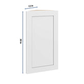 CNC Luxor 5-Piece White 12" W X 30" H Single Door Wall End Cabinet