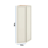 Modernform Cabinet Slim Dove White 12" W X 36" H X 12" D Wall Corner End Cabinet
