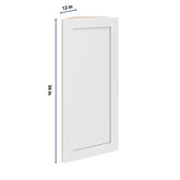 CNC Luxor 5-Piece White 12" W X 36" H Single Door Wall End Cabinet