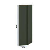 Modernform Cabinet Slim Sage Green 12" W X 42" H X 12" D Wall Corner End Cabinet