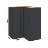 Modernform Cabinet Onyx Black Shaker 24" W X 30" H X 12" D Wall Easy Reach Cabinet