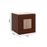 J&K Mahogany J5 Wall Glass Cabinet - 12" W x 12" H (No Glass Insert)