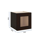 J&K Espresso K8 Wall Glass Cabinet - 12" W x 12" H (No Glass Insert)