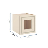 J&K Pearl Glazed H9 Wall Glass Cabinet - 12" W x 12" H (No Glass Insert)