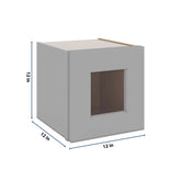 J&K Castle Grey S5 Wall Glass Cabinet - 12" W x 12" H (No Glass Insert)