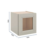 J&K Pebble B6 Wall Glass Cabinet - 12" W x 12" H (No Glass Insert)