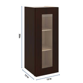 J&K Java Coffee S1 Wall Glass Cabinet - 12" W x 30" H (No Glass Insert)