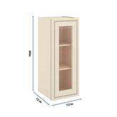J&K Pearl Glazed H9 Wall Glass Cabinet - 12" W x 30" H (No Glass Insert)