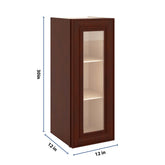 J&K Mahogany J5 Wall Glass Cabinet - 12" W x 30" H (No Glass Insert)