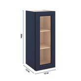 J&K Naval B7 Wall Glass Cabinet - 12" W x 30" H (No Glass Insert)