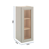 J&K Pebble B6 Wall Glass Cabinet - 12" W x 30" H (No Glass Insert)