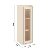 J&K Pearl Glazed H9 Wall Glass Cabinet - 12" W x 36" H (No Glass Insert)