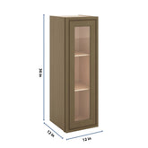 J&K Hazel H8 Wall Glass Cabinet - 12" W x 36" H (No Glass Insert)