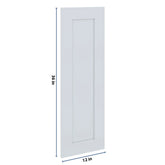 J&K White Shaker S8 Dummy Insert Door Panel 12" W x 36" H
