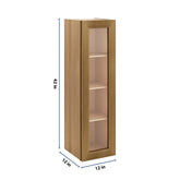 J&K Butterscotch B8 Wall Glass Cabinet - 12" W x 42" H (No Glass Insert)