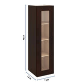 J&K Java Coffee S1 Wall Glass Cabinet - 12" W x 42" H (No Glass Insert)