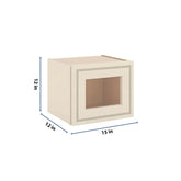 J&K Pearl Glazed H9 Wall Glass Cabinet - 15" W x 12" H (No Glass Insert)
