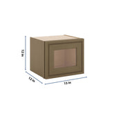 J&K Hazel H8 Wall Glass Cabinet - 15" W x 12" H (No Glass Insert)