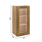 J&K Butterscotch B8 Wall Glass Cabinet - 15" W x 30" H (No Glass Insert)